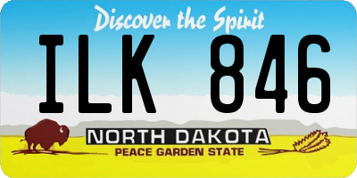 ND license plate ILK846