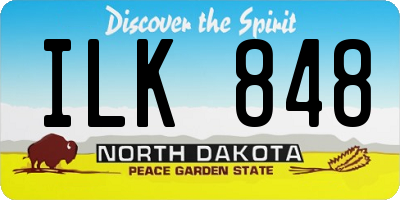 ND license plate ILK848