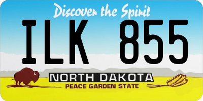 ND license plate ILK855
