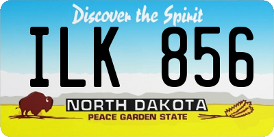 ND license plate ILK856