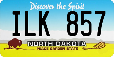 ND license plate ILK857