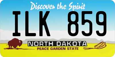 ND license plate ILK859