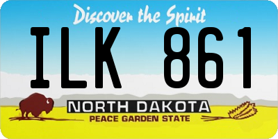 ND license plate ILK861
