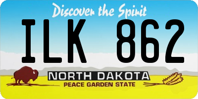 ND license plate ILK862