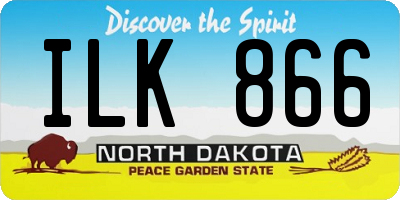 ND license plate ILK866
