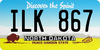 ND license plate ILK867