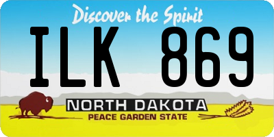 ND license plate ILK869