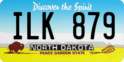 ND license plate ILK879