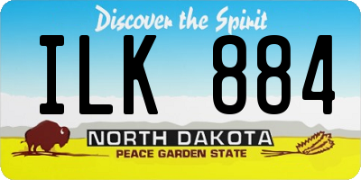 ND license plate ILK884