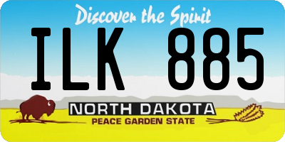 ND license plate ILK885