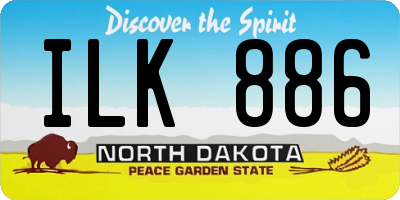ND license plate ILK886