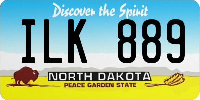 ND license plate ILK889