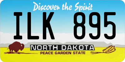 ND license plate ILK895