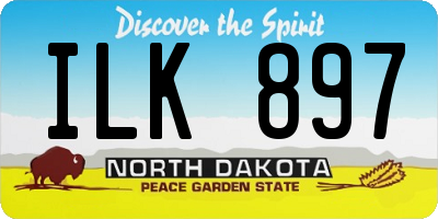 ND license plate ILK897