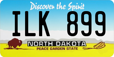 ND license plate ILK899