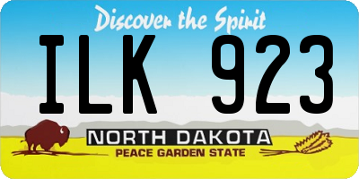 ND license plate ILK923