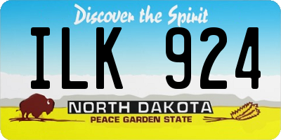 ND license plate ILK924
