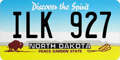ND license plate ILK927
