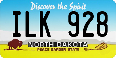 ND license plate ILK928