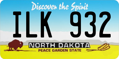 ND license plate ILK932