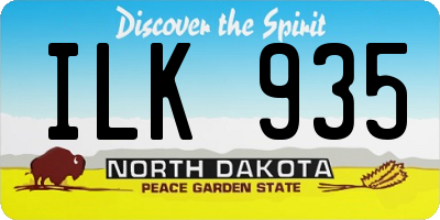 ND license plate ILK935