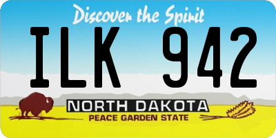 ND license plate ILK942