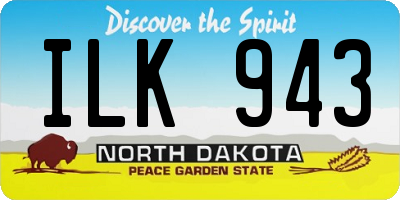 ND license plate ILK943