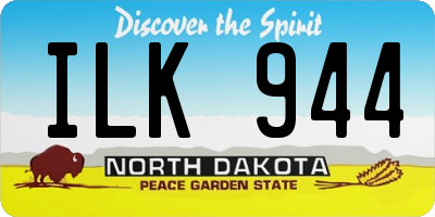 ND license plate ILK944