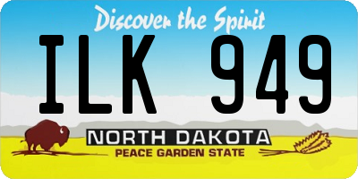 ND license plate ILK949