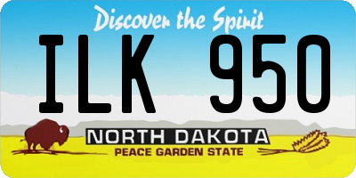 ND license plate ILK950
