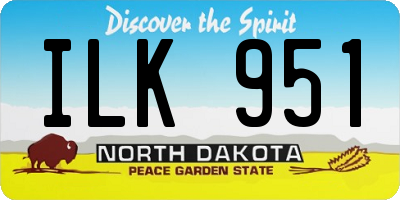 ND license plate ILK951