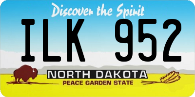 ND license plate ILK952