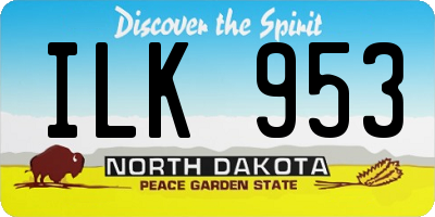 ND license plate ILK953
