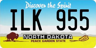 ND license plate ILK955