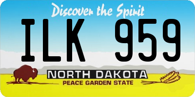 ND license plate ILK959