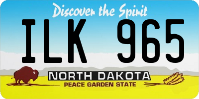 ND license plate ILK965