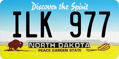 ND license plate ILK977
