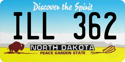 ND license plate ILL362