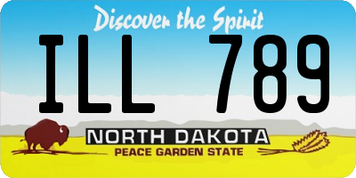 ND license plate ILL789