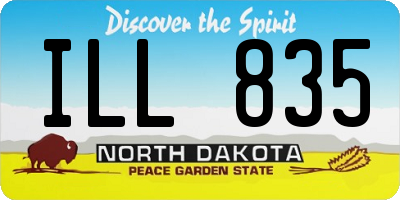ND license plate ILL835