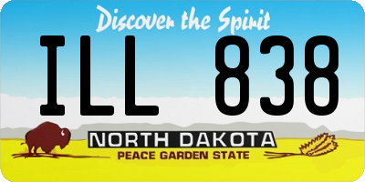 ND license plate ILL838