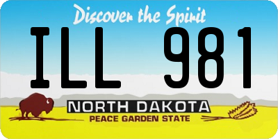 ND license plate ILL981
