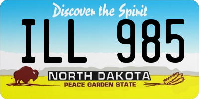 ND license plate ILL985