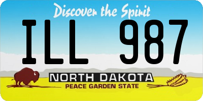 ND license plate ILL987
