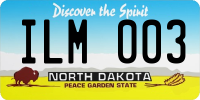 ND license plate ILM003