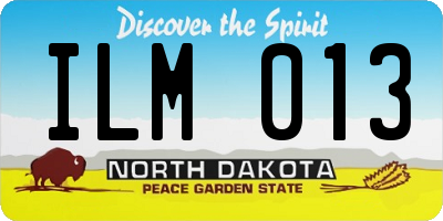 ND license plate ILM013
