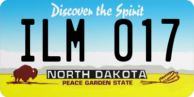 ND license plate ILM017
