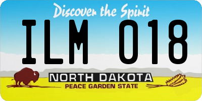 ND license plate ILM018