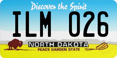ND license plate ILM026