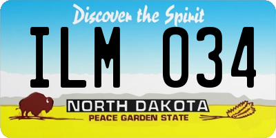 ND license plate ILM034